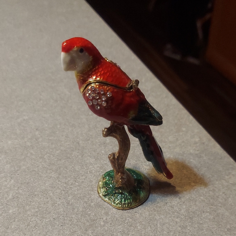 Pretty Red Parrot Trinket holder